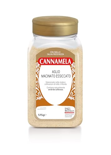 Cannamela - Linea Vasi PET, Aglio Macinato, Confezione da 515g. Ideale per soffritti, sughi, zuppe, carni, pesce, patate e salse