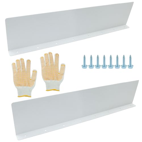 LifCratms Rain Gutter Valley Splash Guards, White, 2 Pcs