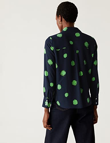 Image of Marks & Spencer Womens Printed Polyester Collared Neck Regular Fit Shirt