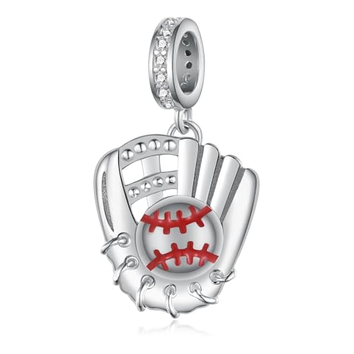 S925 Sterling Silver Baseball Charms
