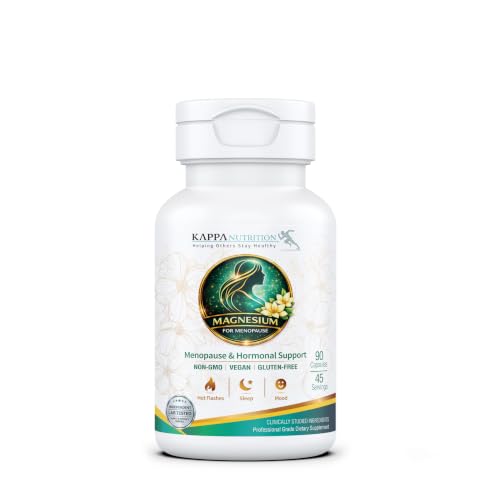 Kappa Nutrition® Magnesium for Menopause | Menopause & Hormonal Support for Women 40+ | Albion® Magnesium Biocomplex | Supports Calm, Sleep & Muscle Relaxation | Vegan | 90 Capsules (45 Servings)
