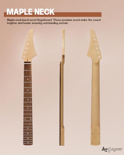 Image of Leo Jaymz DIY ST Style Electric Guitar Kits,Spray-painted Mahogany Body,Laurel Wood Fingerboard and Maple Neck, including all Components (ST-Sunburst New)