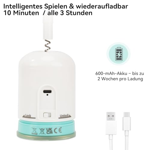 Migipaws Interaktives Katzenspielzeug mit starkem Saugnapf, 70 cm flexiblem Draht und DIY Biegedesign, Katzenangel mit Federn & Auto-Timer, Katzenspielzeug selbstbeschäftigung,wiederaufladbar