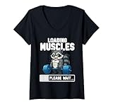 Photo Gallery donna caricamento muscoli raccoon sollevamento pesi divertente palestra meme maglietta con collo a v Photo Gallery donna caricamento muscoli raccoon sollevamento pesi divertente palestra meme maglietta con collo a v