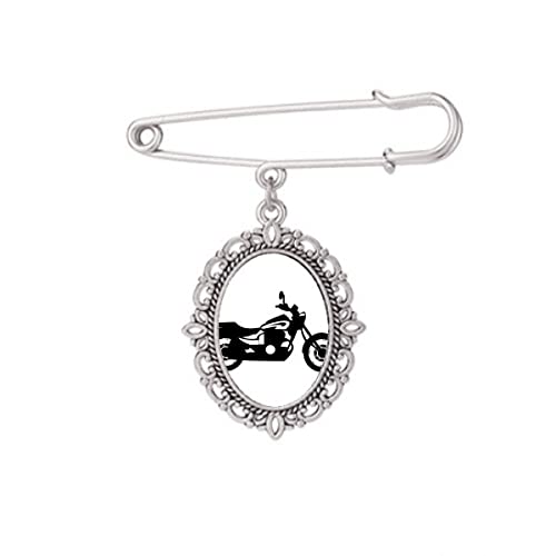 Broche mécanique noire moto en finition mate pour une robe élégante