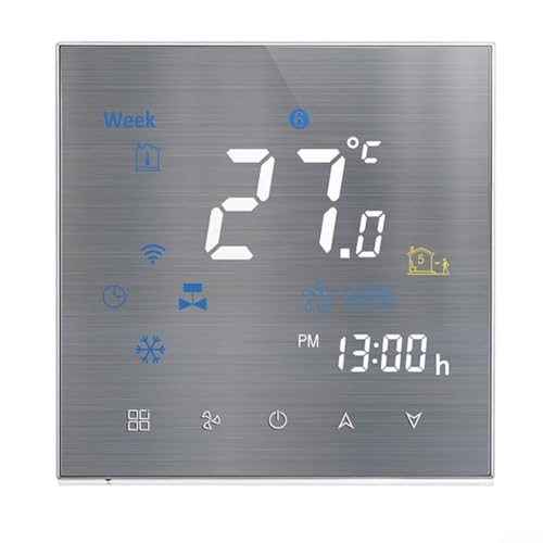 Termostato de aire acondicionado, panel de control de temperatura para aire acondicionado central y conducto de aire para control de temperatura interior (WiFi)