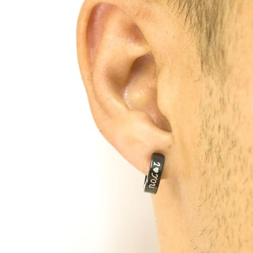 Brinco De Pressão De Argola Preto - I You - PAR