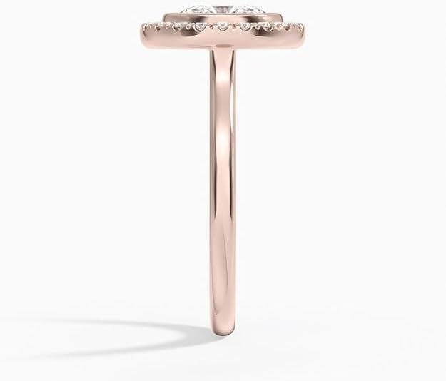 1-5 Ct Oval Moissanite Engagement Ring 10k 14k 18k Rose White Yellow Gold & 925 Sterling Silver Bezel Halo Engagement Anniversary Rings Valentine gift for Women