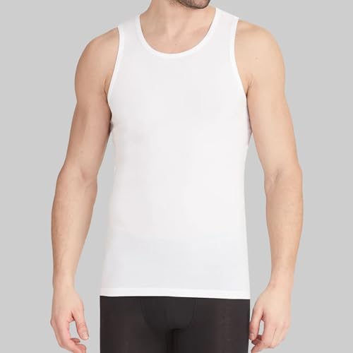 Tommy John Men's Tank Top, Cool Cotton, Slim Fit T-Shirt Stay Tuck Design, 3 and Single Pack2