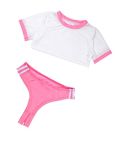 YUANMO Disfraz de anime para mujer y niña, uniforme japonés, lencería con tanga, conjunto de 2 piezas