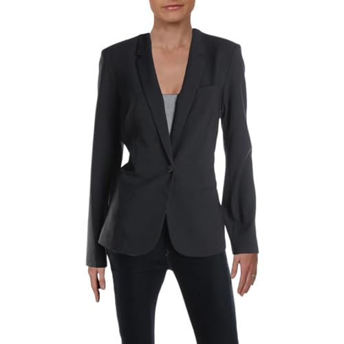 Calvin Klein Womens Suit Separate Business One-Button Blazer Gray 6