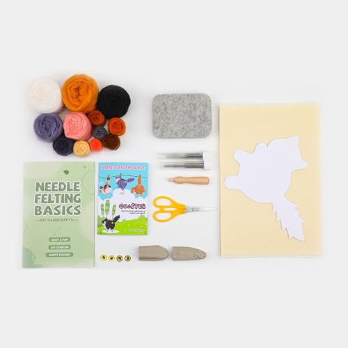 Kit feutrage aiguille pour dessous-de-verre chats DIY