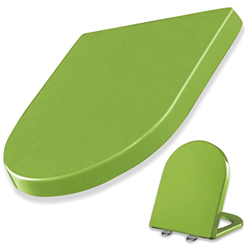 Asiento del baño, Asiento de inodoro con cierre suave en forma de D, liberación rápida con bisagras ajustables 360 for una fácil limpieza, asiento de plástico for baño, material de polipropileno (Col