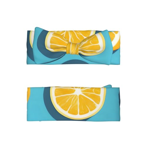 Lemon Wedges Baby Bow Headband, Soft Baby Bow Hair Accessory For Newborn Babies, &*Toddlers, Kids.2