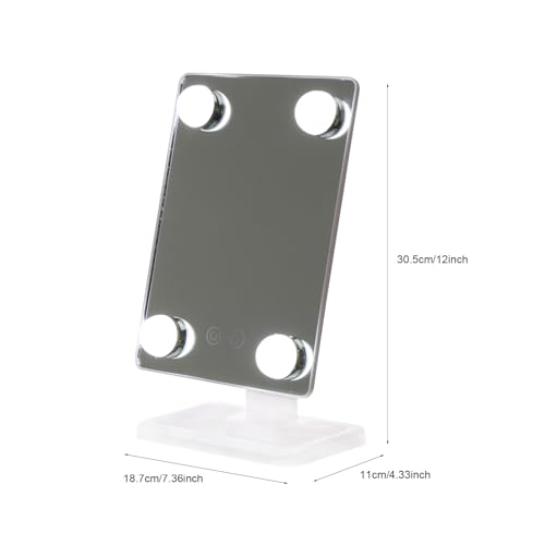 Espejo de maquillaje LED grande giratorio para mesa miniatura 2