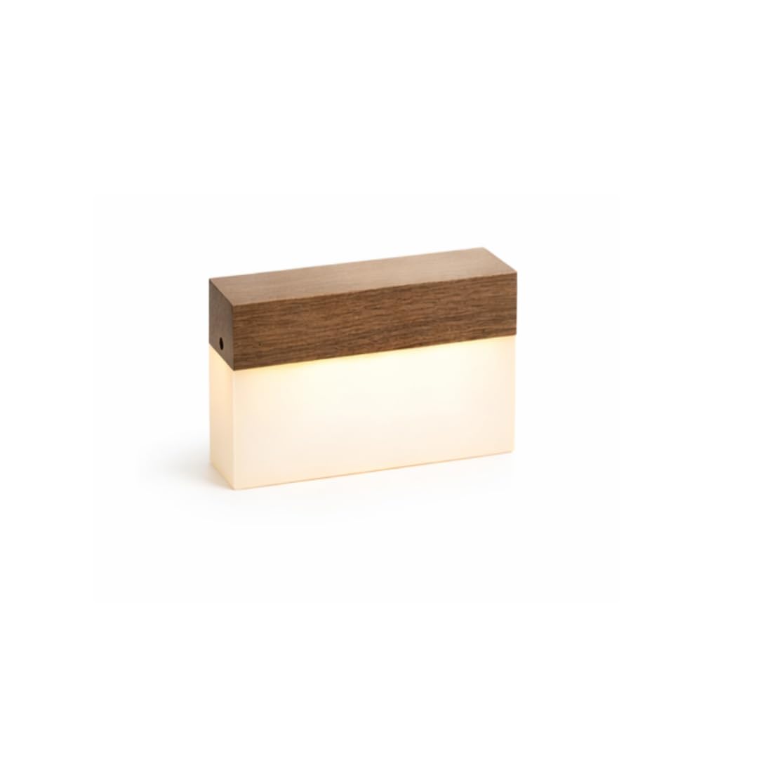 Gingko Moon-Gray Curacheese Night Light – Walnut Wood Led Ambient Lamp, Colour Changing Bedside Light, Usb Rechargeable, Soft Warm Glow Mood Light For Bedroom, Kids & Gifts