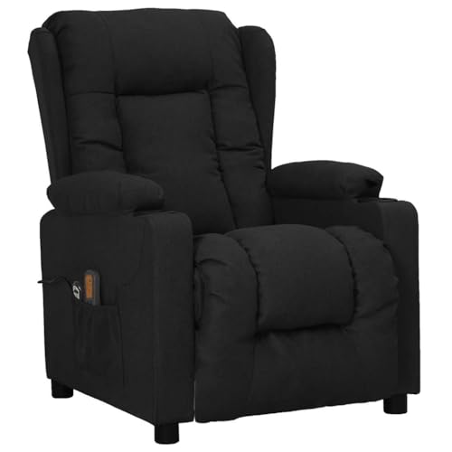 Genérico Sillón de Masaje elevable Tela Negro,Sillas,Sillones de Masaje eléctricos-3093435