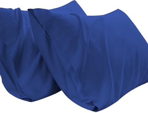 TBM Oversize Pillow Case Extra Large Fits Even The Fluffiest Pillows Including Huge Gaint Pillows Extra Tall Pillowcase 100% Egyptian Cotton 600 Thread Count (Royal Blue, Queen 23W X 34L)