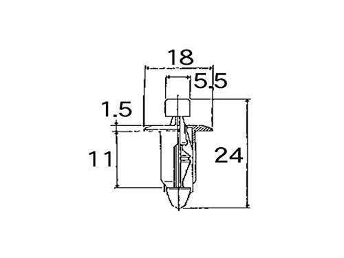 ボストン (VOSTON) 自動車用部品 プッシュリベット 黒色 1袋10個入り BC5103