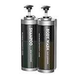 andusic Clear Soap Dispenser - (2 Pack, 17 Oz) ABS+PET Cylindrical Bottle, Wall/Desktop Plastic Hand Soap...