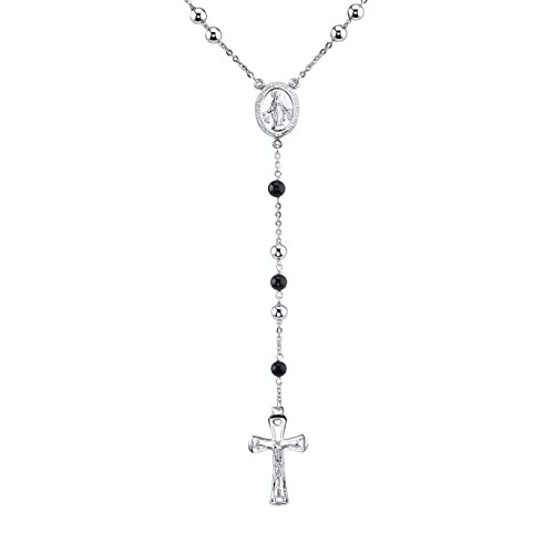 Spartan Black Onyx and Silver Rosary | Unisex for Men and Women | 925 Sterling Silver Prayer Beads2