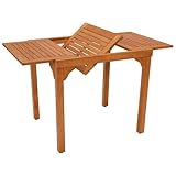 DEGAMO Balkontisch Ausziehtisch Rio 80/120x70,5cm, ausziehbar, Eukalyptus Holz braun ge&ouml;lt, Outdoor
