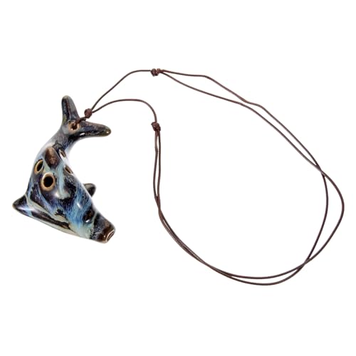 Toddmomy White 6 Hole Ceramic Instrument Boys and Girls Musical Decorative Design