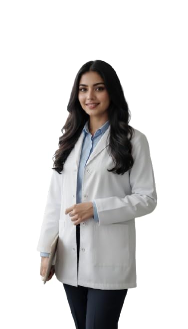 full Sleeves Lab Coat for Women | Professional Lab Coat | Durable & Comfortable | Lightweight & Breathable Fabric | Anti-Wrinkle | Ideal for Medical, Science & Laboratory Use-image-47
