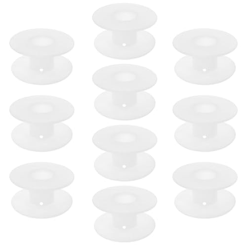 Image of PIYANYO Plastic Empty Spool 34mm /1.88inch White Empty Thread Spools for Sewing Embroidery Wires Ropes Crafts, etc. 10PCS