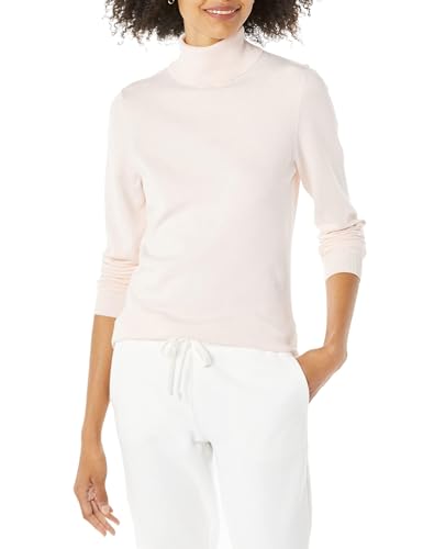 Amazon Essentials Womens Classic-Fit Lightweight Long-Sleeve Sweater Pale Pink Medium