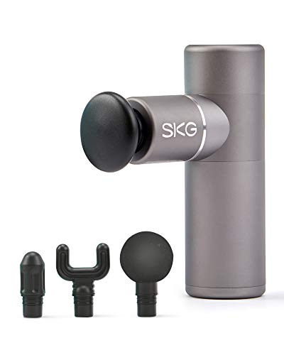 SKG F3 Massage Gun Mini, Body Muscle Massager Deep Tissue Percussion Massager Gun for Pain Relief 4 Heads and 4 Modes Relieve Soreness