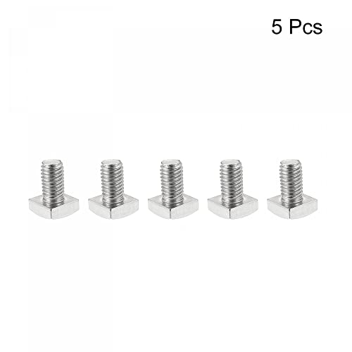 Image of uxcell Square Head Bolt, 5pcs M8x12mm Fully Thread 304 Stainless Steel Grade C Square Machine Screws