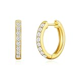 Philip Jones 18k Gold Plated Hoop Earrings Created with Zircondia® Crystals