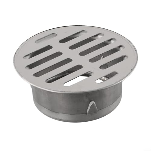 Griglia di scarico per pavimenti in acciaio inox, copertura di drenaggio per tetto esterno, 50-200 mm, inserto cavo anti-bloccaggio, per tubi in PVC, tetto esterno, balcone, giardino, colore argento