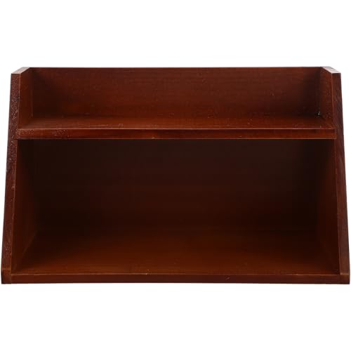 VICASKY Étagère de Rangement Double Couche en Bois pour Figurines et Jouets, Robuste et Vintage, Organisateur pour Collection de Figurines et Décoration Intérieure
