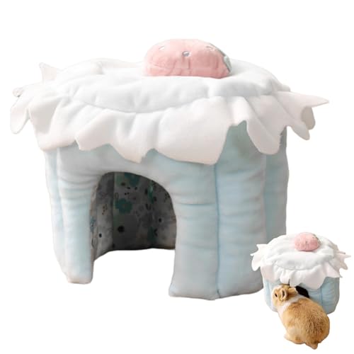 Cama cueva para hámster, casa suave y cálida de invierno para conejitos 25x25x20cm 2