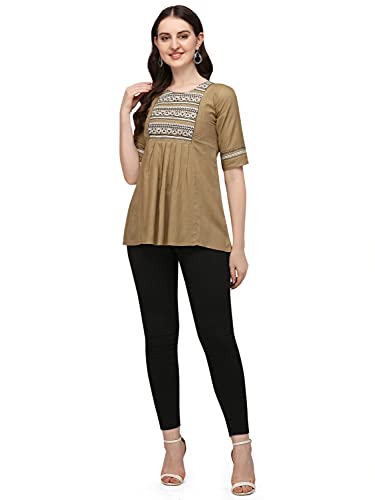 Image of Riva Enterprise Rayon Fabric with Embroidery Stitched Top