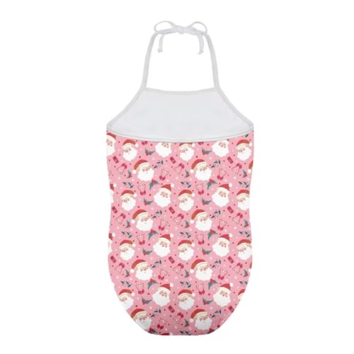 Girls Christmas Halter Modest One Piece Swimsuit Hawaiian Summer Beach Swimwear 3-10 Years2