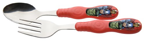 Zak Designs Avengers Assemble Fork and Spoon Set, Captain America