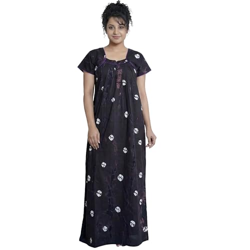 Image of Women's Cotton Printed Maxi Nighty