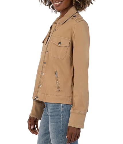KUT from the Kloth Amanda Boxy Jacket -Frt Flaps Pockets-Frt Zipp-In3