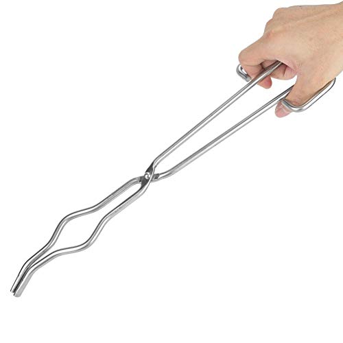 Stainless Steel Crucible Tongs Professional Crucible Forceps Clamp Beaker Holder Pliers(400mm), Silver - Image 3