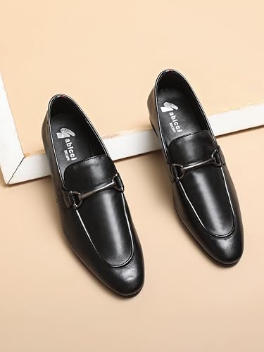 Image of Gabicci Formal Leather Slipon Loafer for Men, Office Wear, Genuine Leather, Buckle Detailing, Style Name Duke