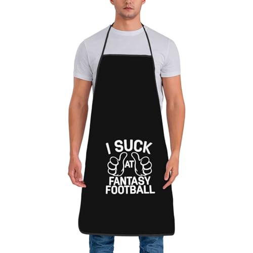 BGPTWLQMX I Suck At Fantasy Football Chef's Haircut Apron with Pocket