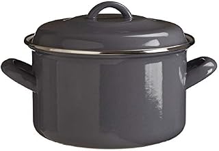 Premier Housewares 0104577 Porter Casserole Dish with Lid, Enamel, 2.6 liters,Dark Gray,Small