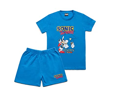 Sonic The Hedgehog Camiseta y Pantalones Cortos, Conjunto de 2 Piezas de Verano para Niños y...