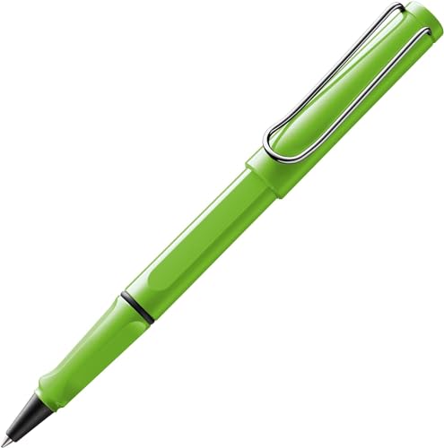 Lamy safari green - Bolígrafo roller con empuñadura ergonómica y ancho de trazo M - para una escritura larga y agradable - hecho de plástico robusto ASA - con recambio roller M 63 en azul