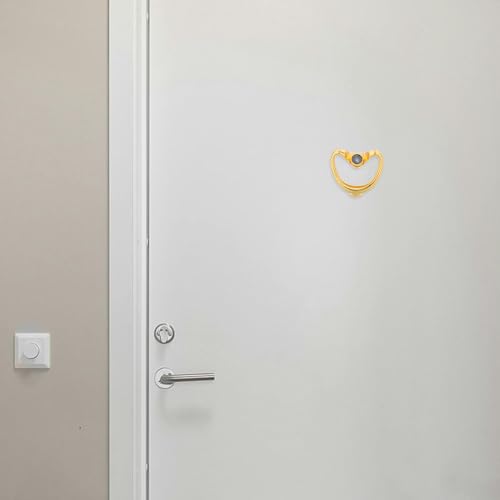 Aldaba de puerta vintage con anilla resistente dorada y visor de seguridad tradicional 6