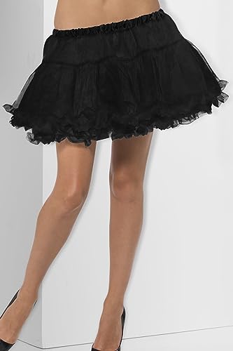 Smiffys Petticoat, Black with Satin Band, Fever Tutu's & Petticoats Fancy Dress, Fever Dress Up Accessories