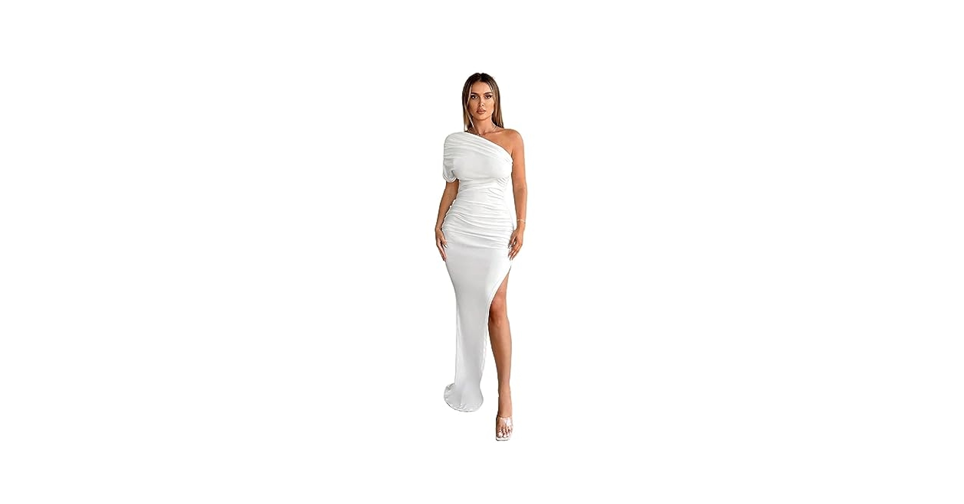 GLigeT Women Summer Dresses 2023 One Shoulder Ruched Split